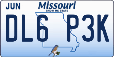 MO license plate DL6P3K