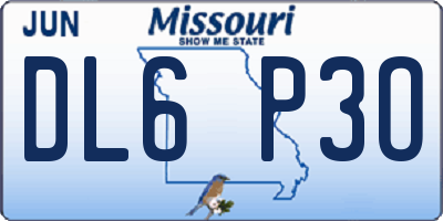 MO license plate DL6P3O