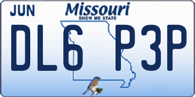 MO license plate DL6P3P
