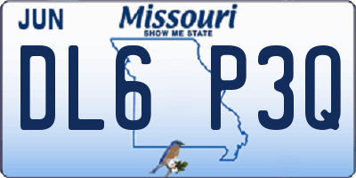 MO license plate DL6P3Q