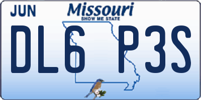 MO license plate DL6P3S