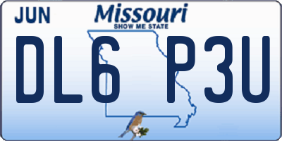 MO license plate DL6P3U