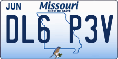 MO license plate DL6P3V