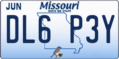 MO license plate DL6P3Y