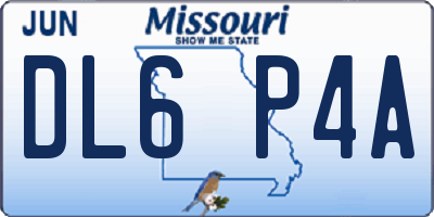 MO license plate DL6P4A