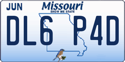 MO license plate DL6P4D