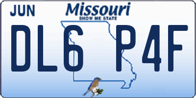 MO license plate DL6P4F