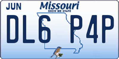 MO license plate DL6P4P