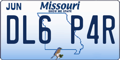 MO license plate DL6P4R
