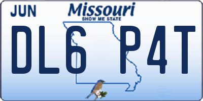 MO license plate DL6P4T