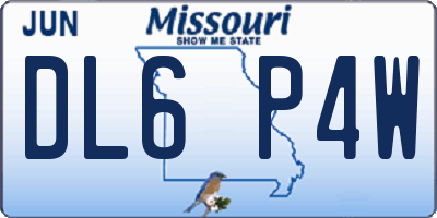 MO license plate DL6P4W