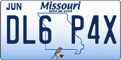 MO license plate DL6P4X