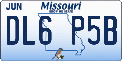 MO license plate DL6P5B