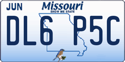 MO license plate DL6P5C