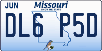 MO license plate DL6P5D