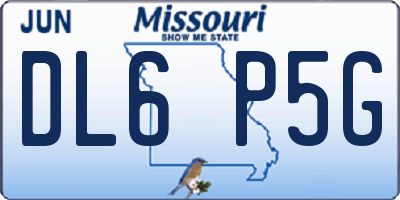 MO license plate DL6P5G