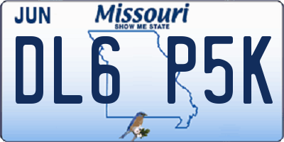 MO license plate DL6P5K
