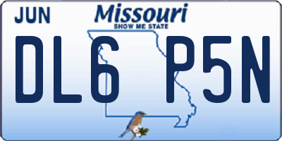 MO license plate DL6P5N