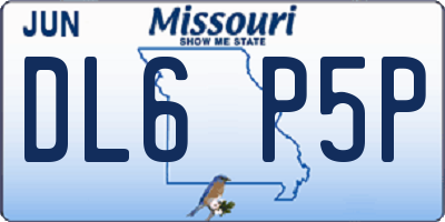 MO license plate DL6P5P