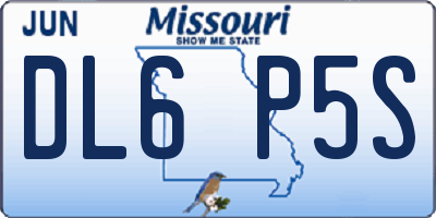 MO license plate DL6P5S