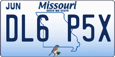 MO license plate DL6P5X