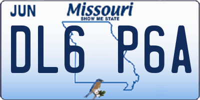 MO license plate DL6P6A