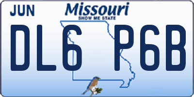 MO license plate DL6P6B