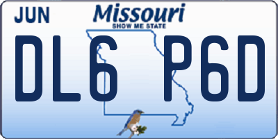 MO license plate DL6P6D