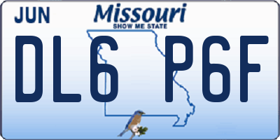 MO license plate DL6P6F