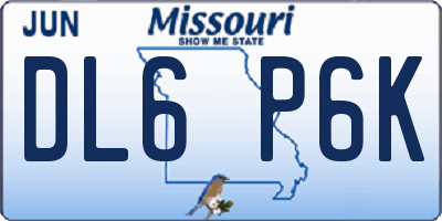MO license plate DL6P6K