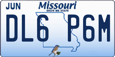 MO license plate DL6P6M