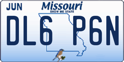 MO license plate DL6P6N