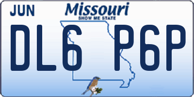 MO license plate DL6P6P