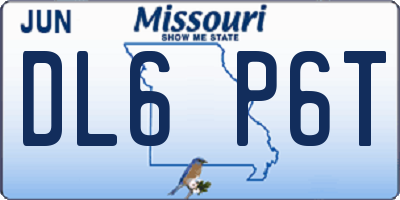 MO license plate DL6P6T