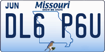 MO license plate DL6P6U