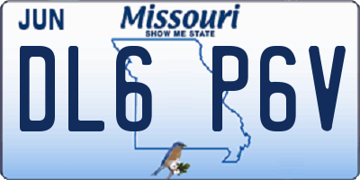 MO license plate DL6P6V