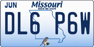 MO license plate DL6P6W