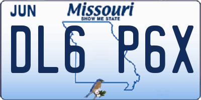 MO license plate DL6P6X