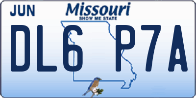 MO license plate DL6P7A