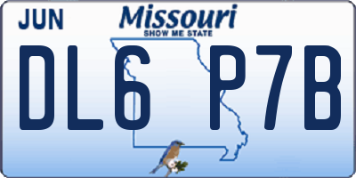MO license plate DL6P7B
