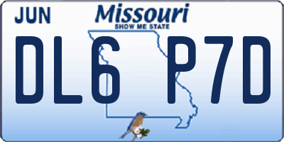 MO license plate DL6P7D