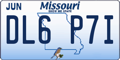MO license plate DL6P7I