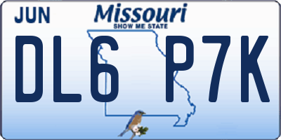 MO license plate DL6P7K