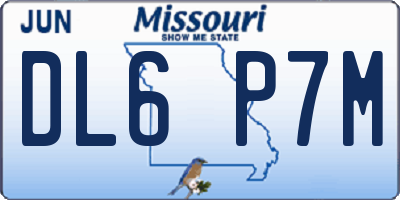 MO license plate DL6P7M