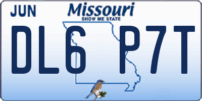 MO license plate DL6P7T