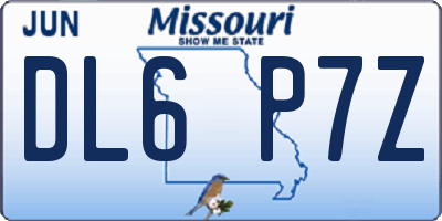 MO license plate DL6P7Z