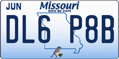 MO license plate DL6P8B