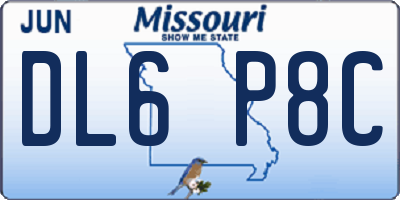 MO license plate DL6P8C