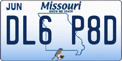 MO license plate DL6P8D