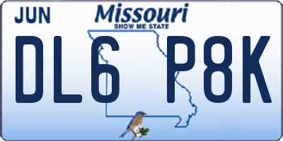 MO license plate DL6P8K